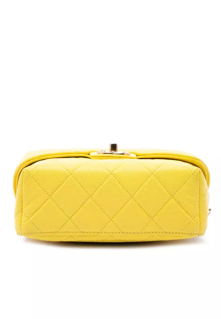 Pre-Loved Chanel Quilted Caviar Handy Box Vanity Case With Chain
