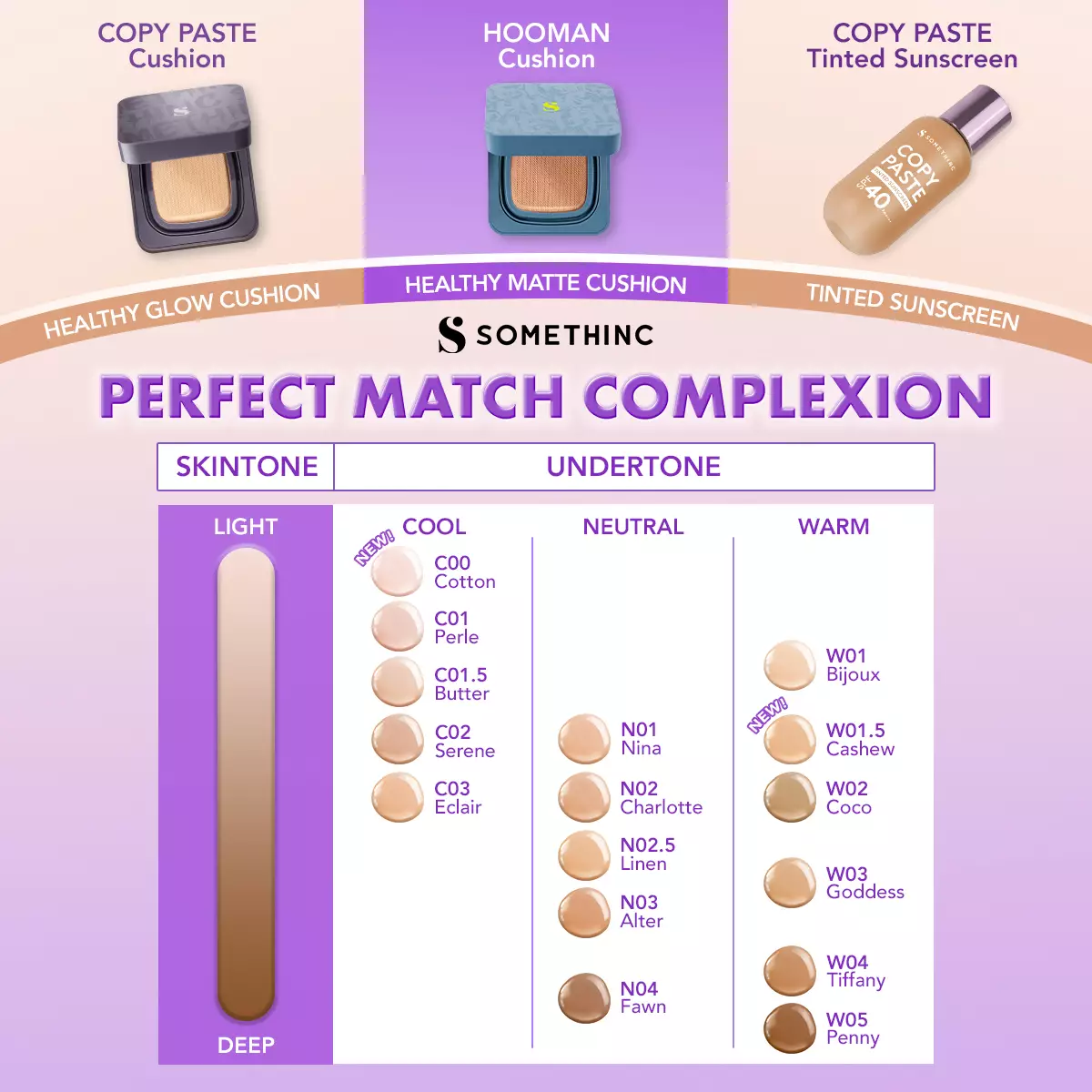 SOMETHINC (REFILL) HOOMAN Breathable UV Cushion Cover SPF 35 PA++++ W01.5 Cashew