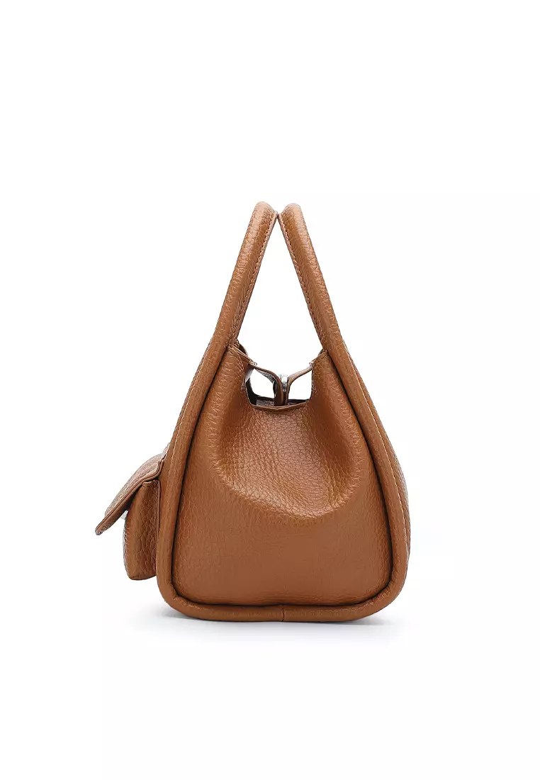 Women's 2 in 1 Top Handle Bag / Sling Bag / Shoulder Bag - Brown