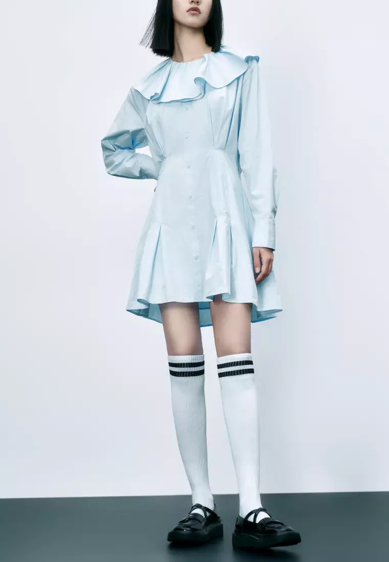 女装荷叶边宽松连衣裙