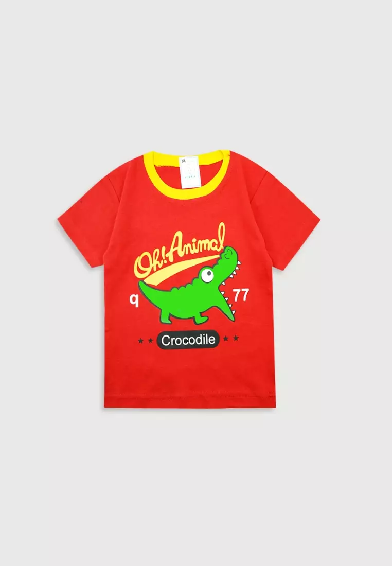 Wakakids Setelan Anak Laki Laki Celana Jeans Crocodile 3460 Merah