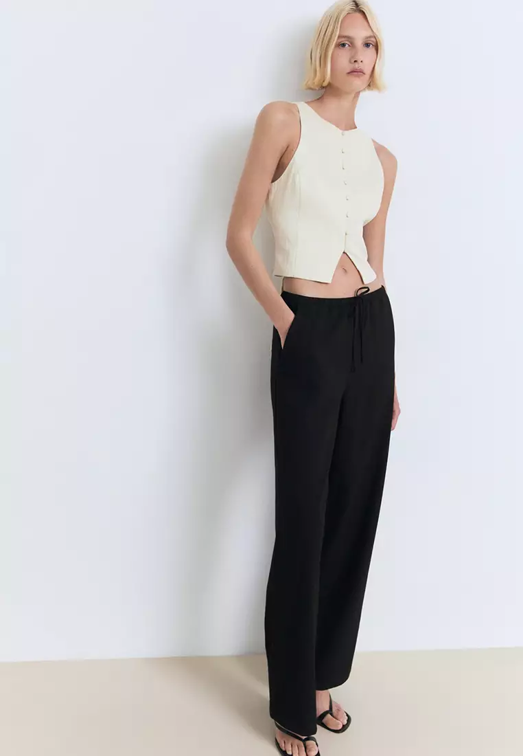 Drawstring Straight Trousers