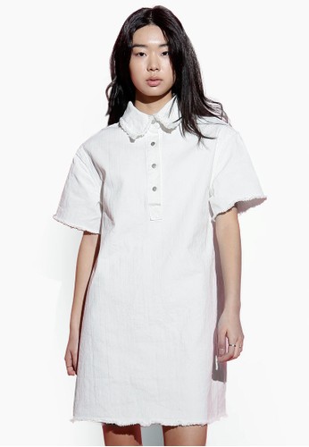 韓式風格丹寧標準領連身裙,esprit 台北 服飾, 洋裝