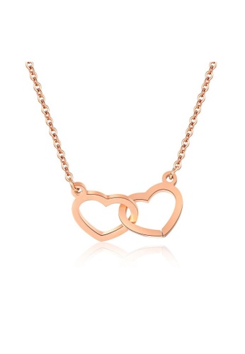 Air Jewellery gold Luxurious Serenity Heart Necklace In Rose Gold 85A08ACDA3D2BAGS_1