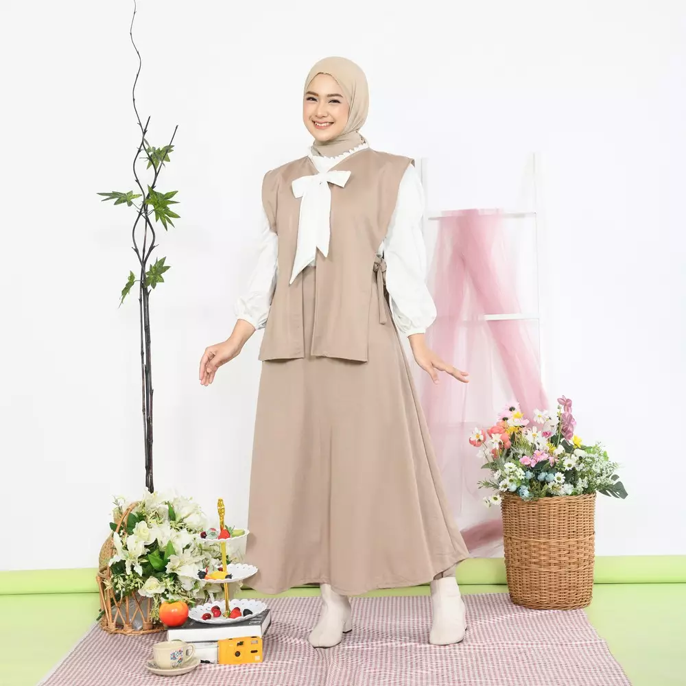 Amari One Set Vest Skirt - Khaki M19707 R39S6