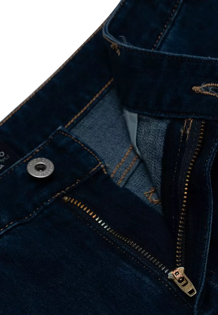 Women's High Waist Regular Tapered Fit Cropped Denim Pants