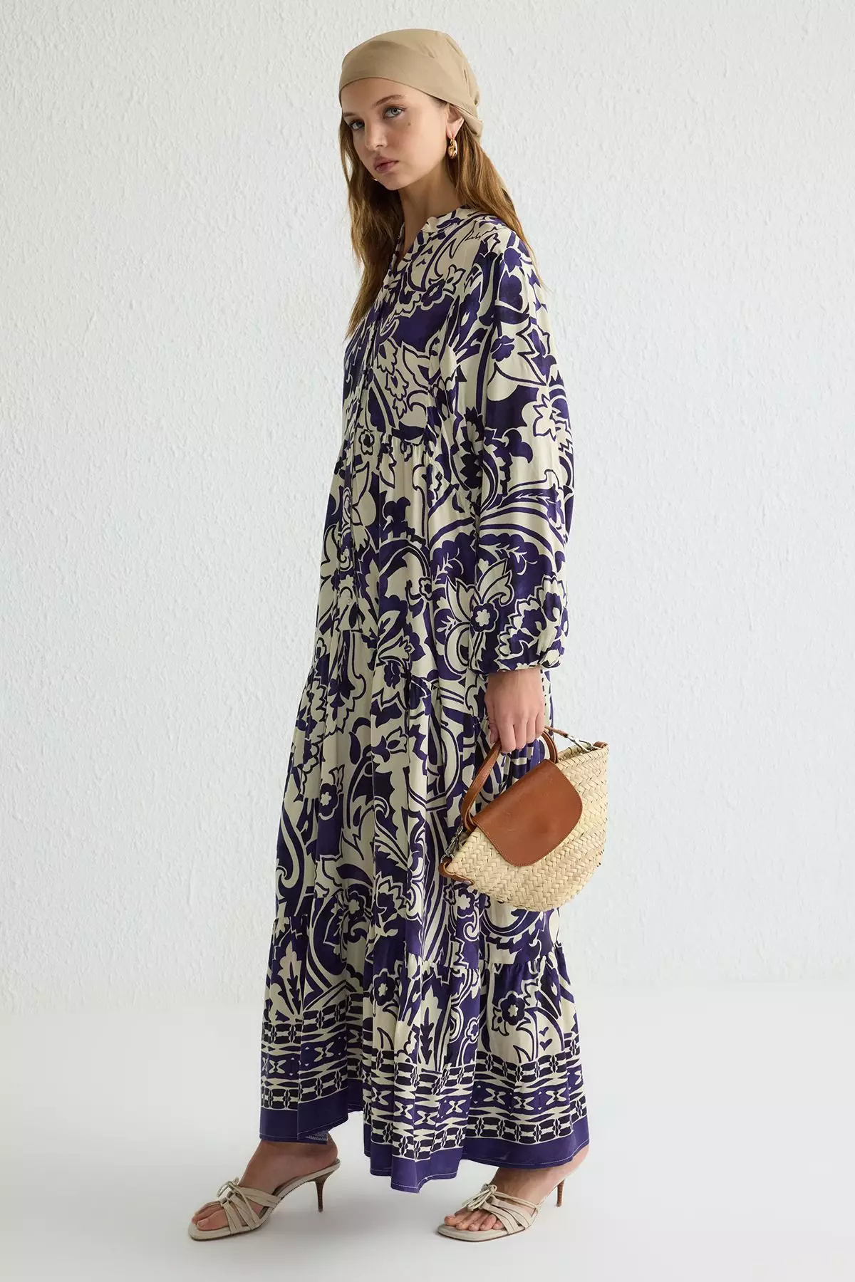 Patterned Viscose Woven Dress