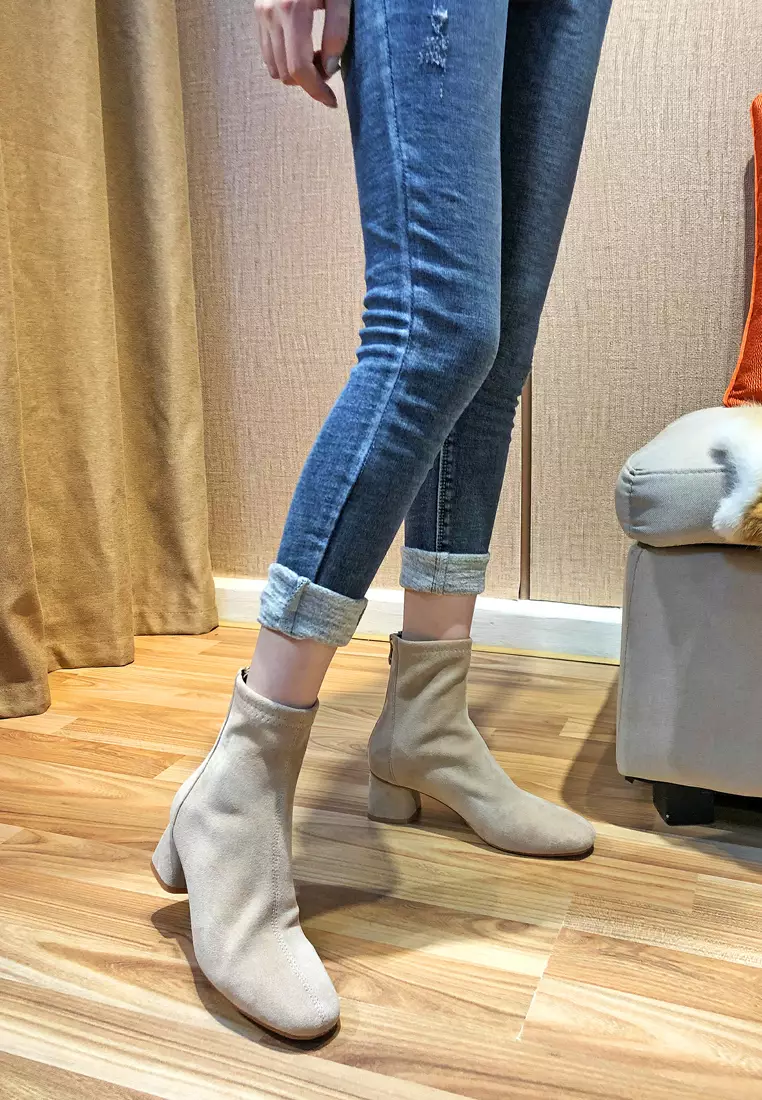 Synthetic Suede Mid Ankle Boots 2150-3