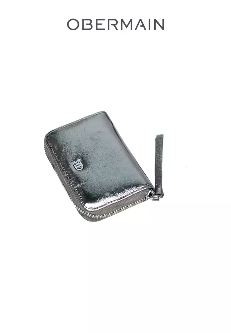 Ladies RFID Cardholder Genuine Leather Pewter