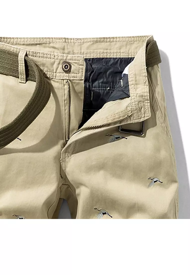 Embroidery Cotton Casual Shorts GJL17552