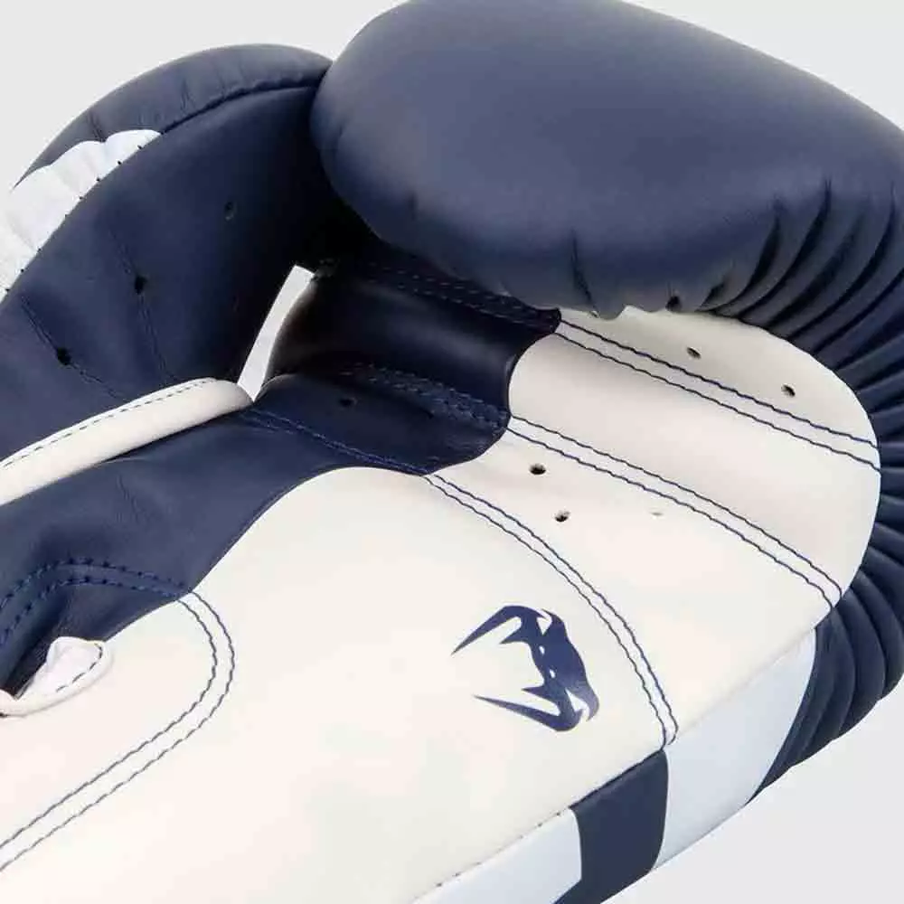 Sarung tinju boxing glove Venum Elite Boxing Gloves White/Navy Blue 12oz