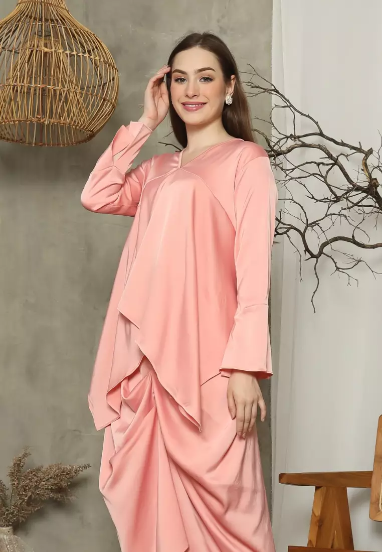 RINJANIE BATIK - Dress Batik Wanita - Set Rinjana - Pink - Lena Series - OOTD - Satin Silk Premium