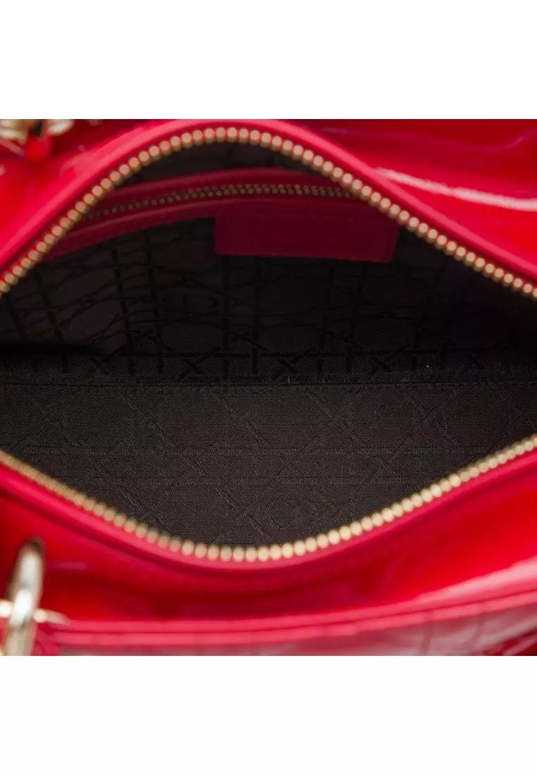 Pre-Loved Dior Medium Patent Cannage Lady Dior