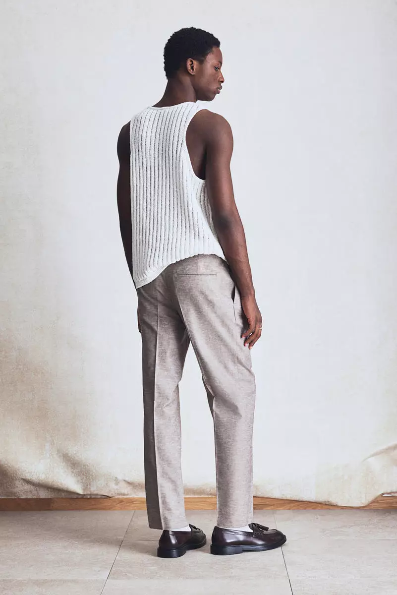 Regular Fit Tailored linen-blend trousers