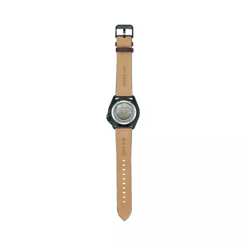 Jam Tangan Pria Seiko 5 Sports SRPF21K1 Street Fighter Guile Indestructible Fortress Leather Strap Limited Edition