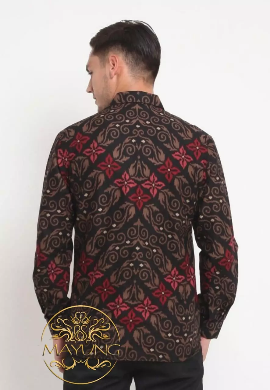 Songket Abang Kemeja Batik Pria Premium Slimfit Modern Lengan Panjang