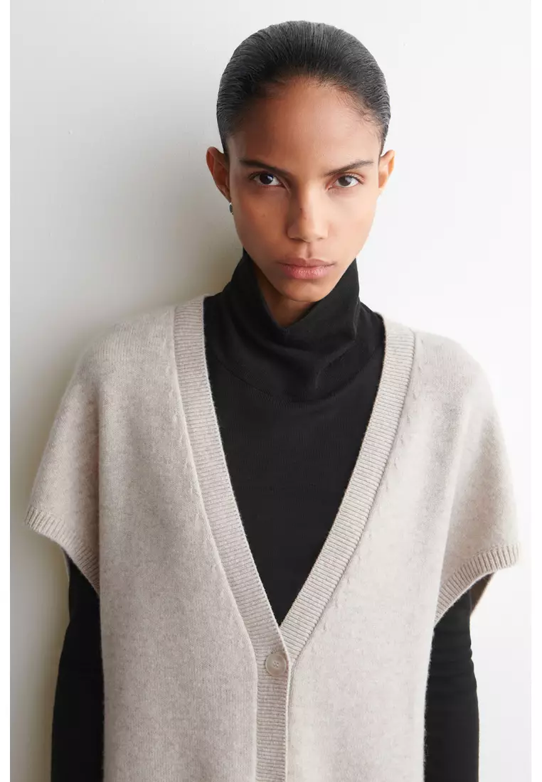 ROUNDED WOOL LONGLINE CARDIGAN