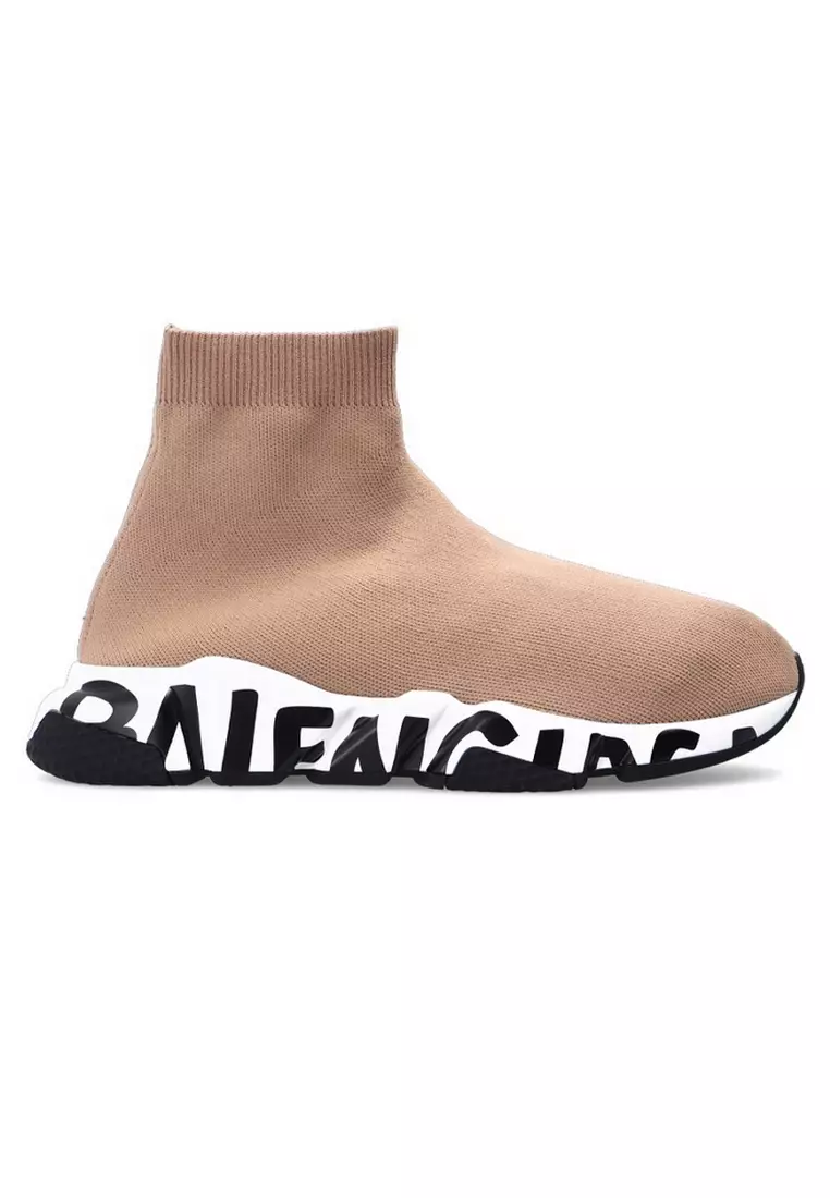 Discount on Balenciaga  shoes - SKU: Balenciaga Speed Graffiti Women's Sneakers In Beige