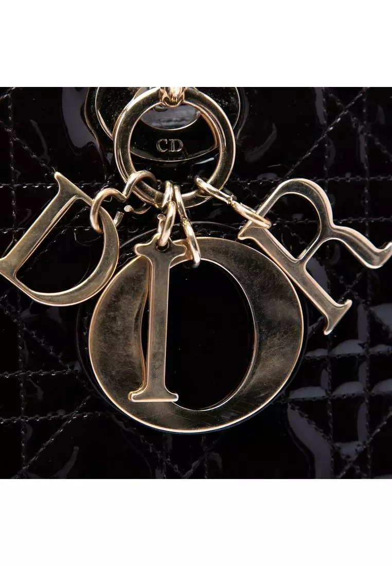 Pre-Loved Dior Large Patent Cannage Lady Dior