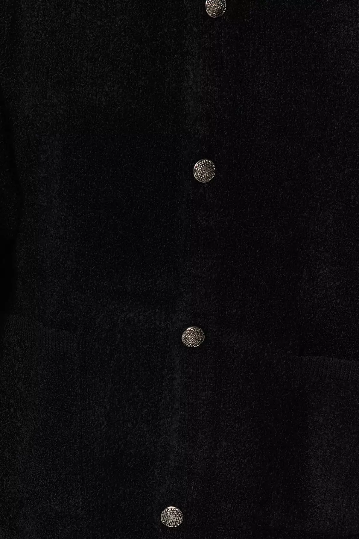 Bomber Jacket Looking Boucle Knit Cardigan