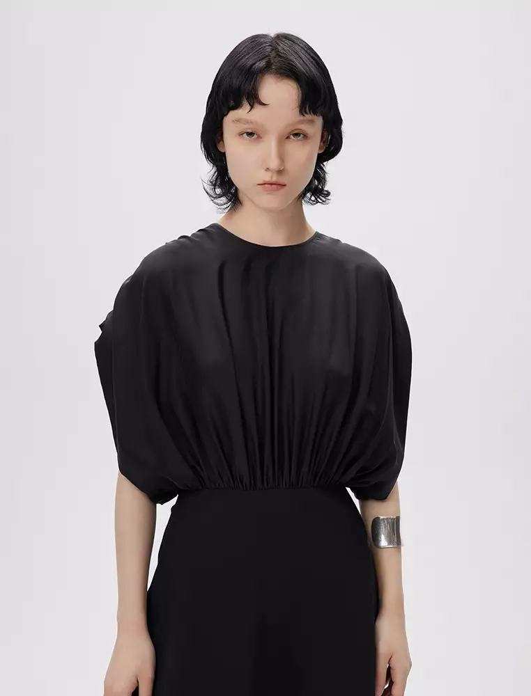 電力紡X型修身優雅無袖連衣裙