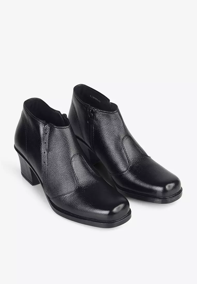 Sepatu Boots Ankle L.Vania 02 Black - Fransisca Renaldy