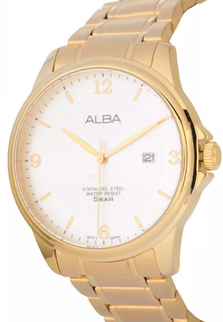 Jam Tangan Pria Alba Original Garansi Resmi Strap Stainless Steel Gold AS9B06 AS9B06X1 Gold