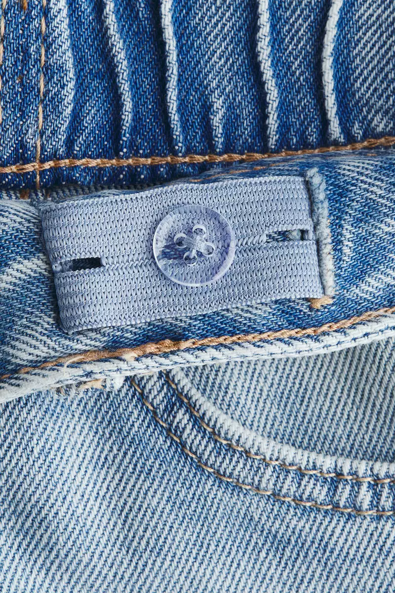 Motif-detail wide leg jeans