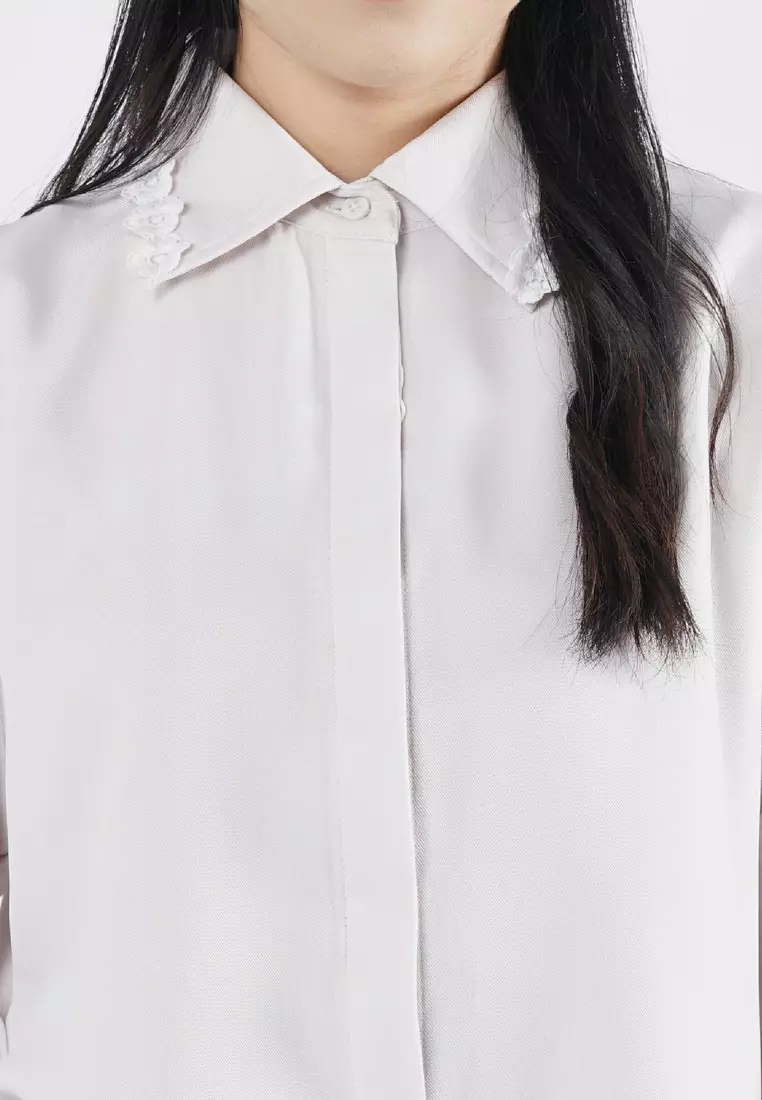 3Second Kemeja Wanita Lengan Panjang Puffed Sleeve Boxy Fit Polyester Farah HP-030325