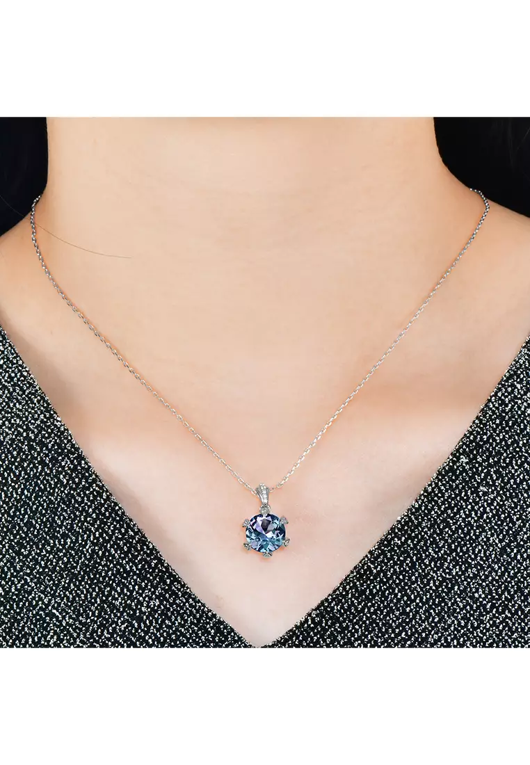 [ Alexandrite Collection ] Aniston Alexandrite Pendant Silver S925 WG - Kalung by Her Jewellery
