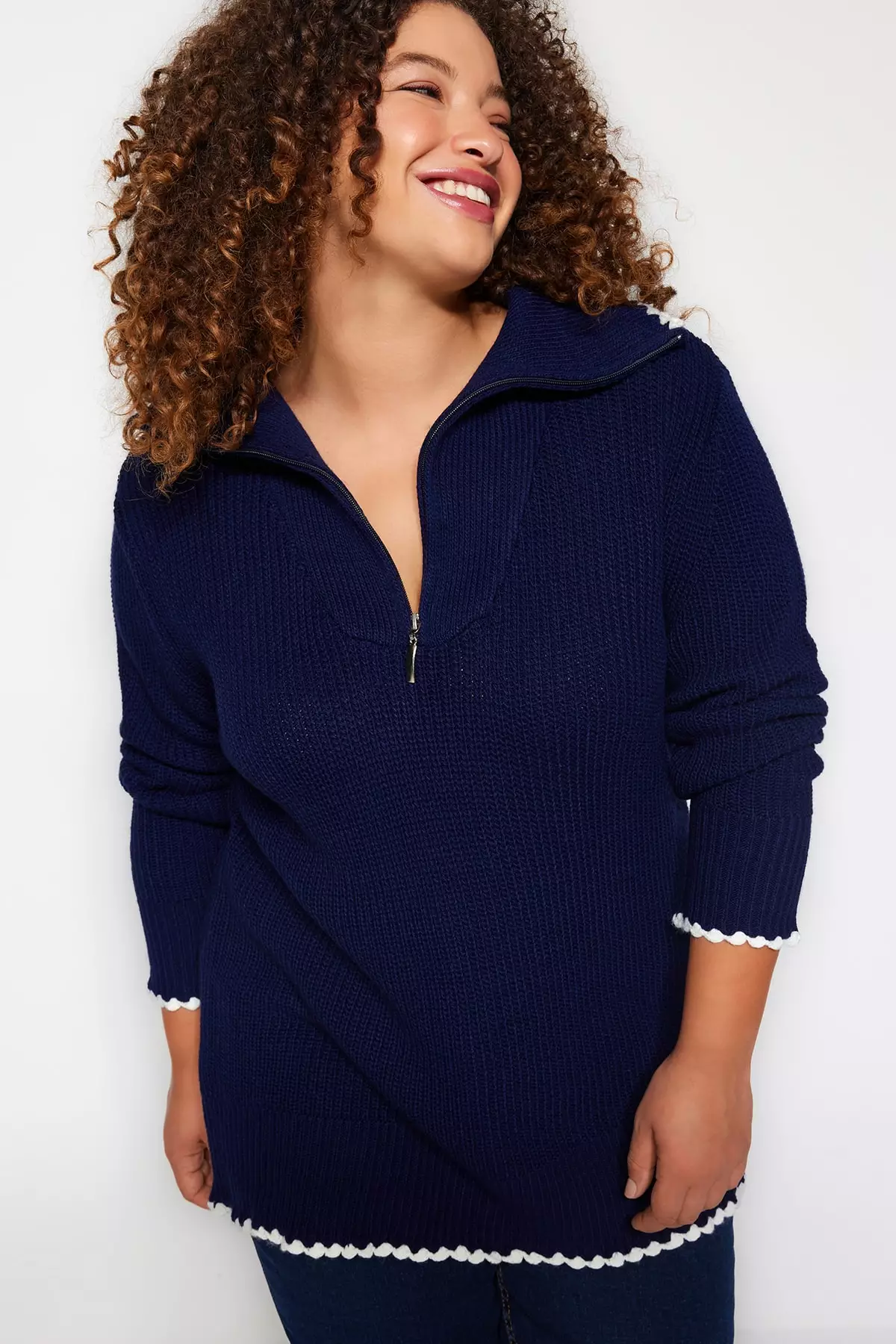 Navy blue on sale plus size jumper