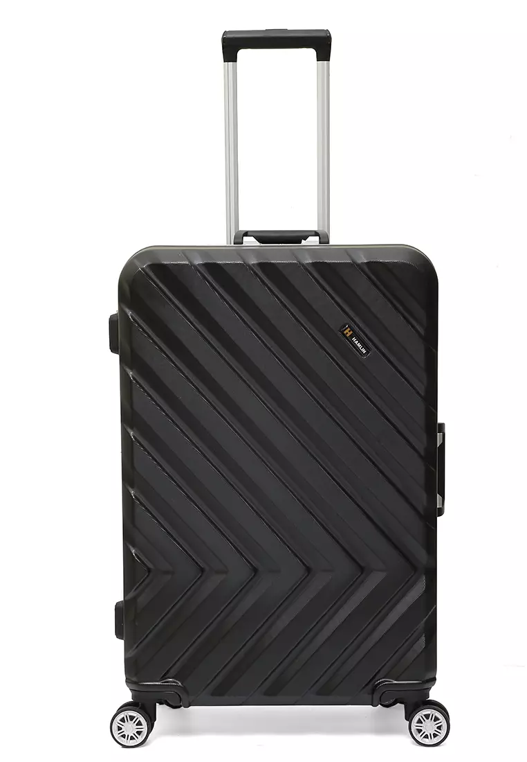 Pervaiz Koper Alumunium Frame Unisex Size 26 Inch TSA Lock System Suitcase Material Polycarbonate ORIGINAL - Black