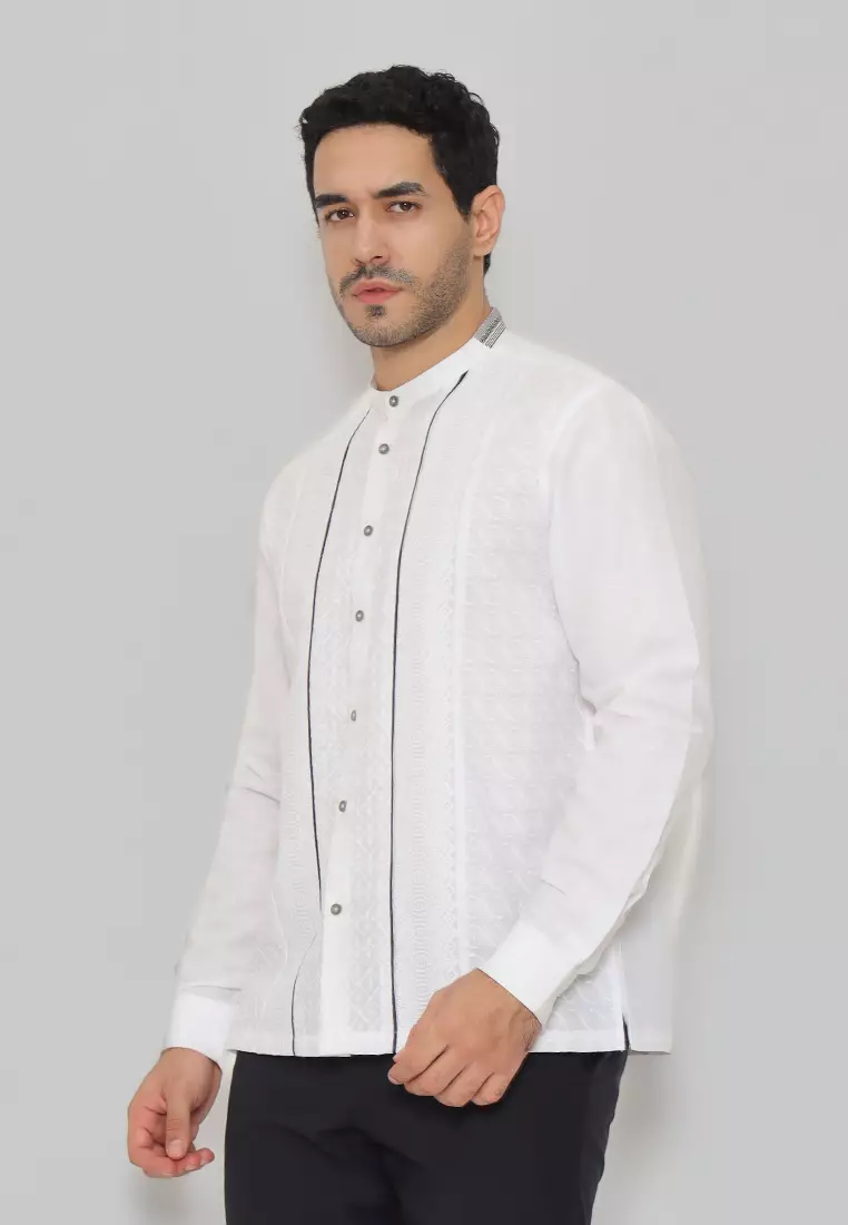 MOC Kemeja Koko Lengan Panjang Pria Othman - White