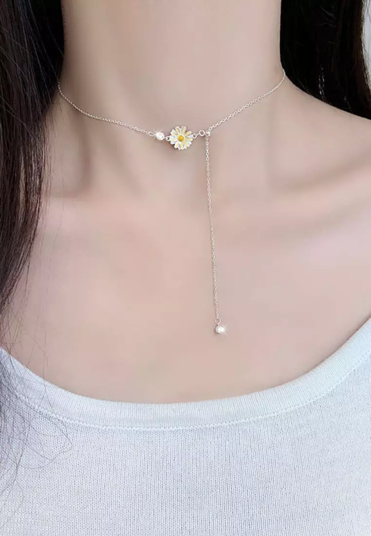Buy ZITIQUE Women s Summer Little Daisy Necklace Silver 2024
