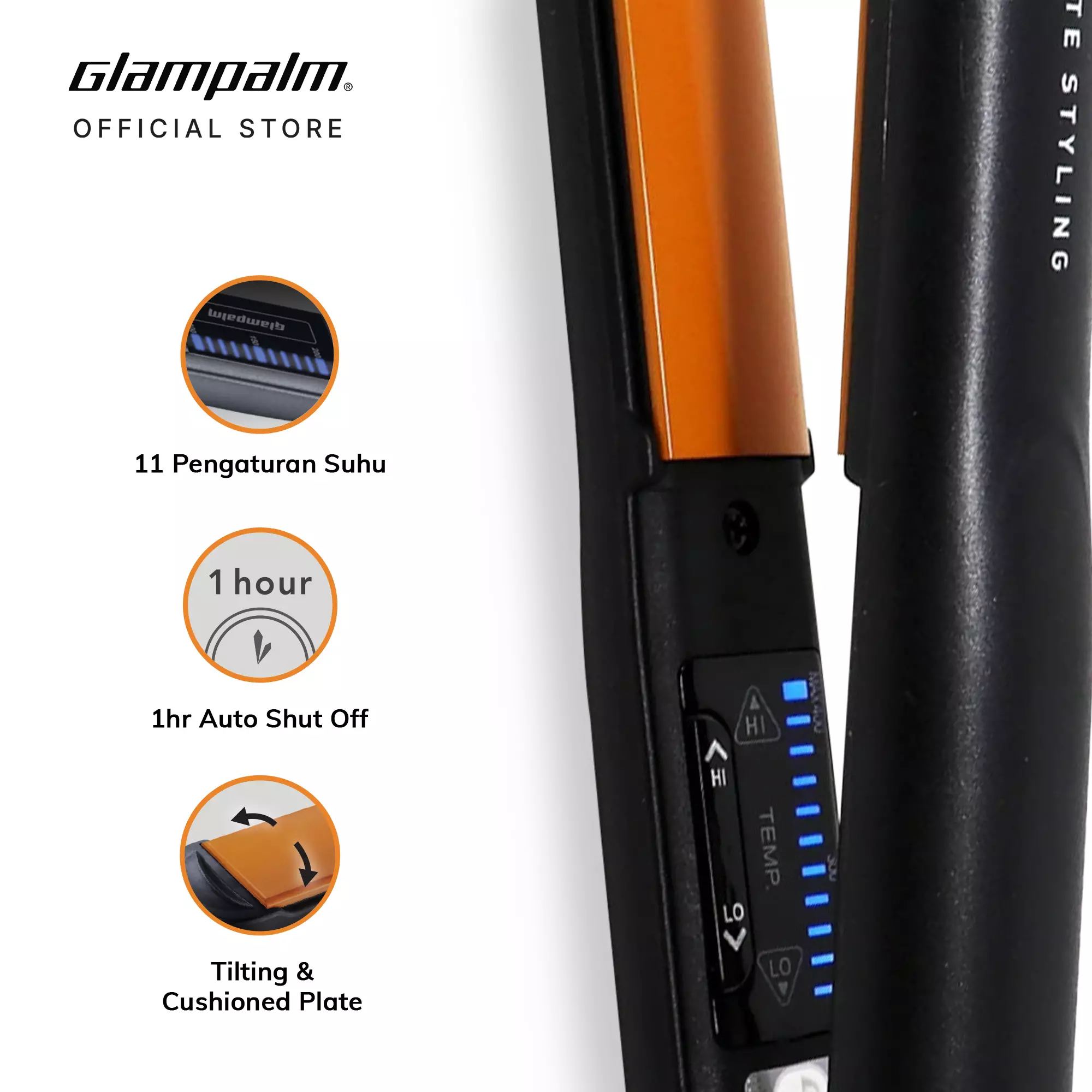 Glampalm Catokan Pelurus Rambut Crescent Volumizer GP202BL