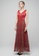 Megane red Red Romance Diannah V-Neck Long Dress 8245BAA4B74127GS_2
