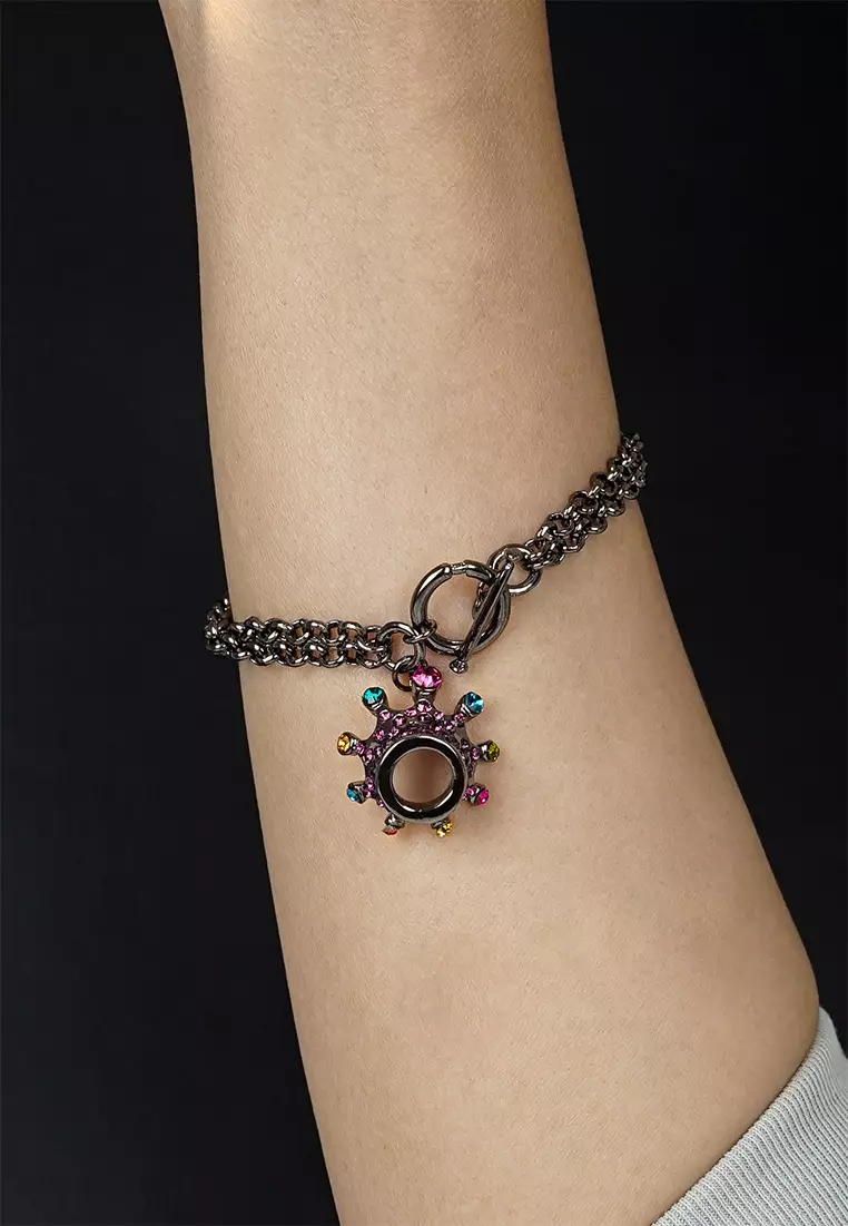 Crown Bracelet with Multi-color Austrian Element Crystals