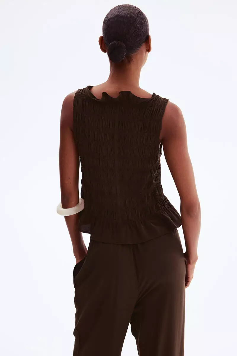 Smocked viscose top