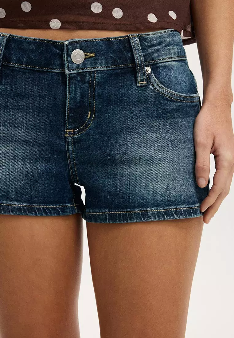 Micro Low Denim Shorts