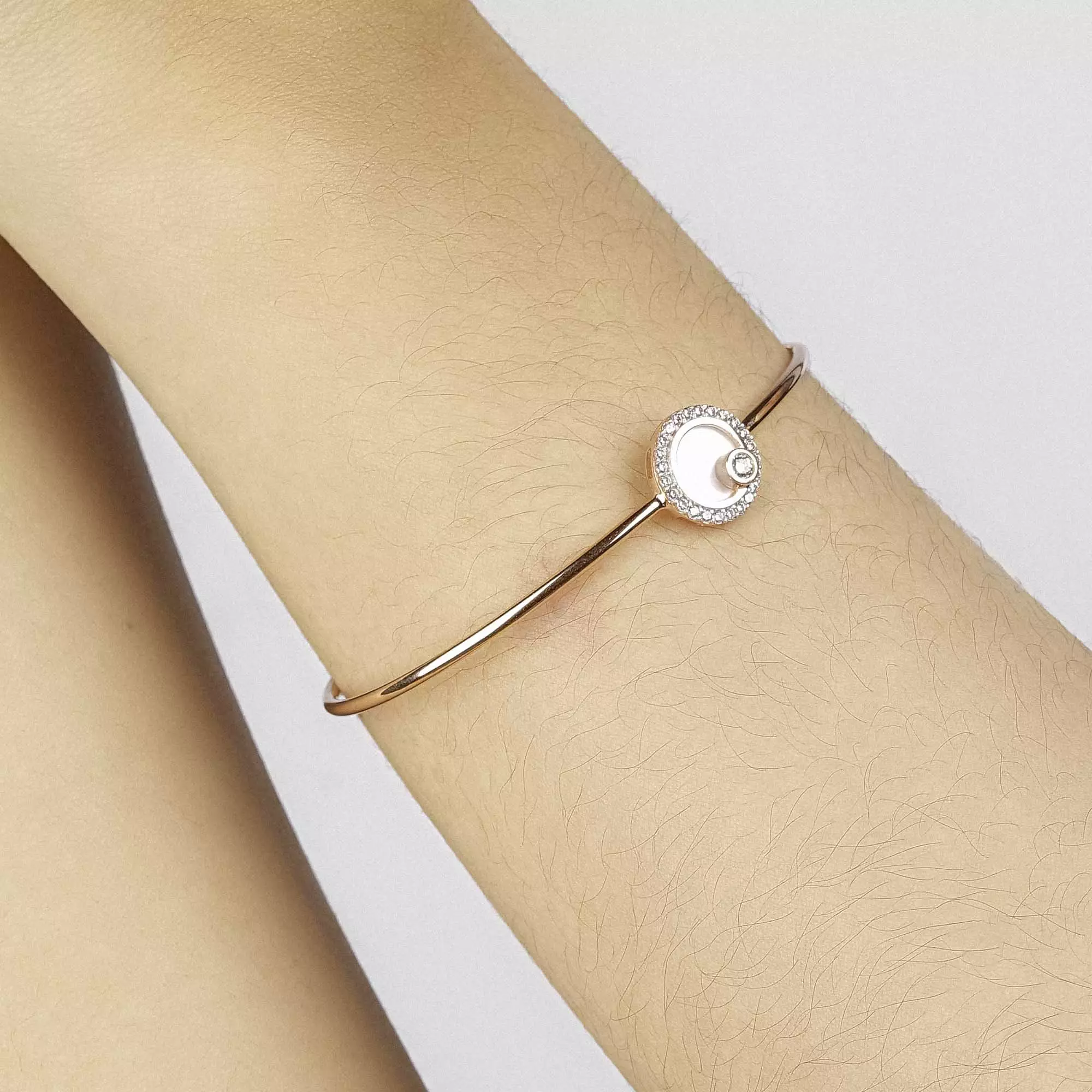 Gelang Emas 7k - Alina Gold Bangle - Mother of Pearl Collection - Juene Jewelry