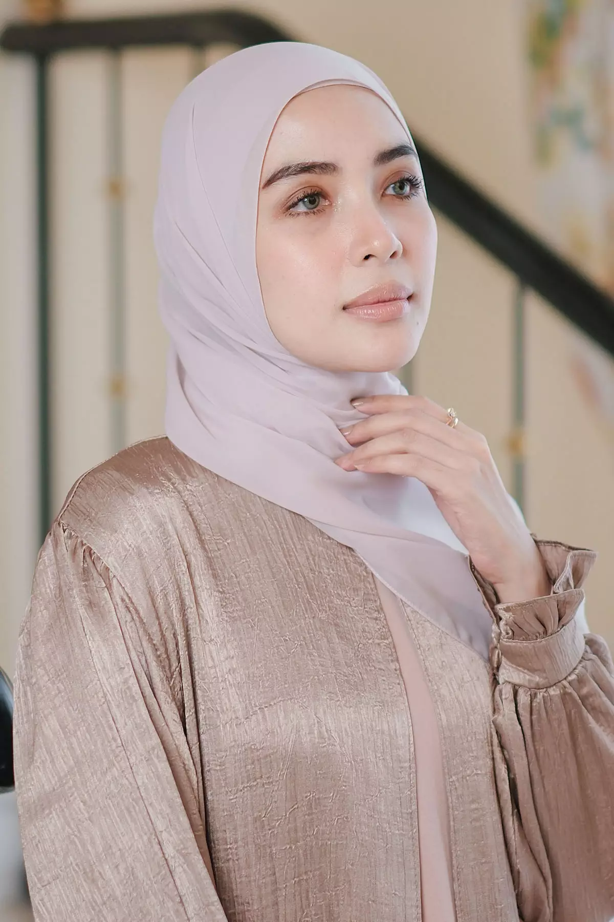 Ovel Shawl (Pashmina Oval Lozy x Hamidah) Pink Blush