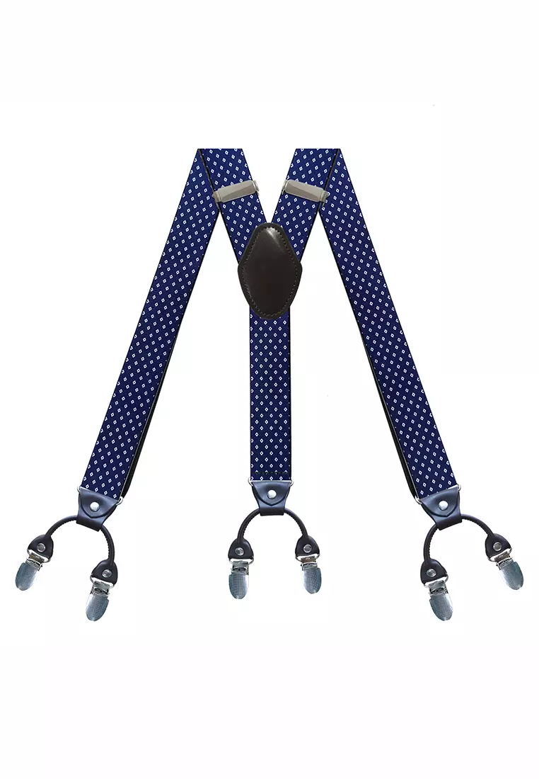Men's Adjustable Elastic 6 Clips Suspenders
