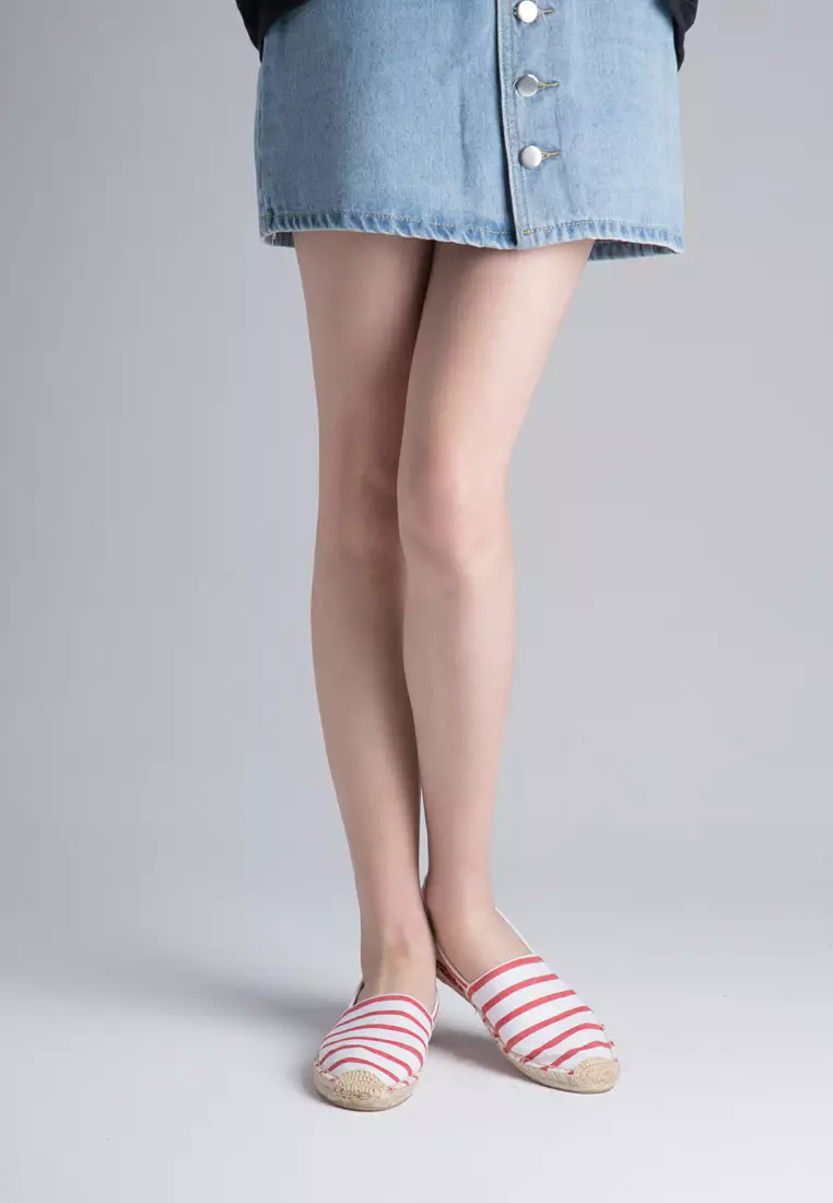 Contrast Stripes Canvas Espadrilles HB3119