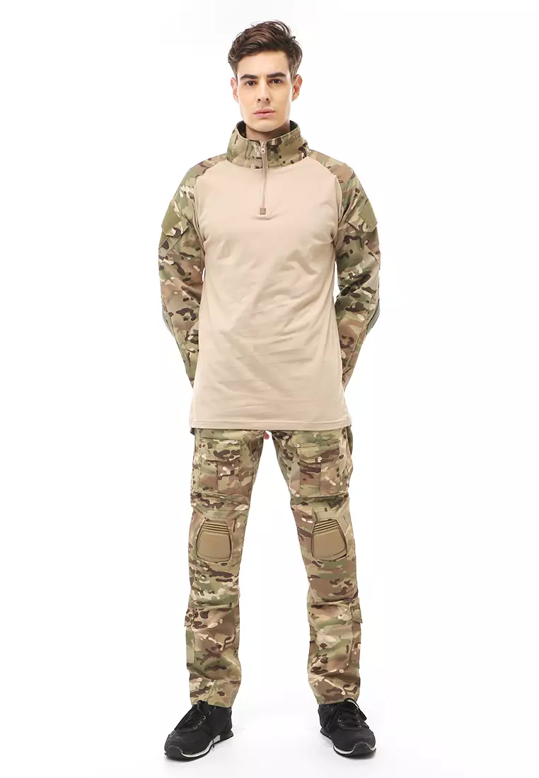 Clover Pakaian Baju Airsoft Paintball Military Long Sleeve Material Soft Fabric ORIGINAL - Camouflage