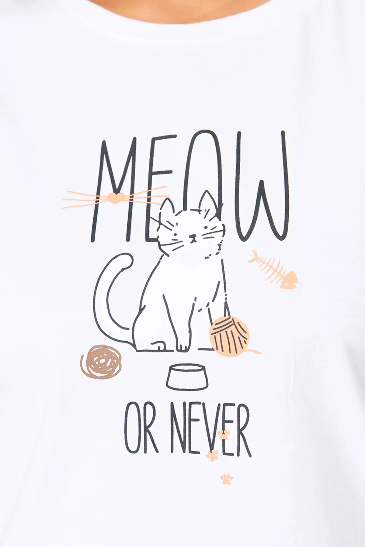 Cat Patterned Knitted Pajamas Set