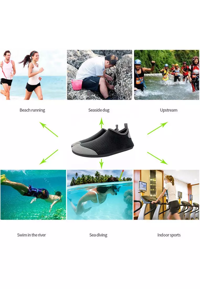 Non-Slip 2 Tone TPR Aqua Shoes - Black