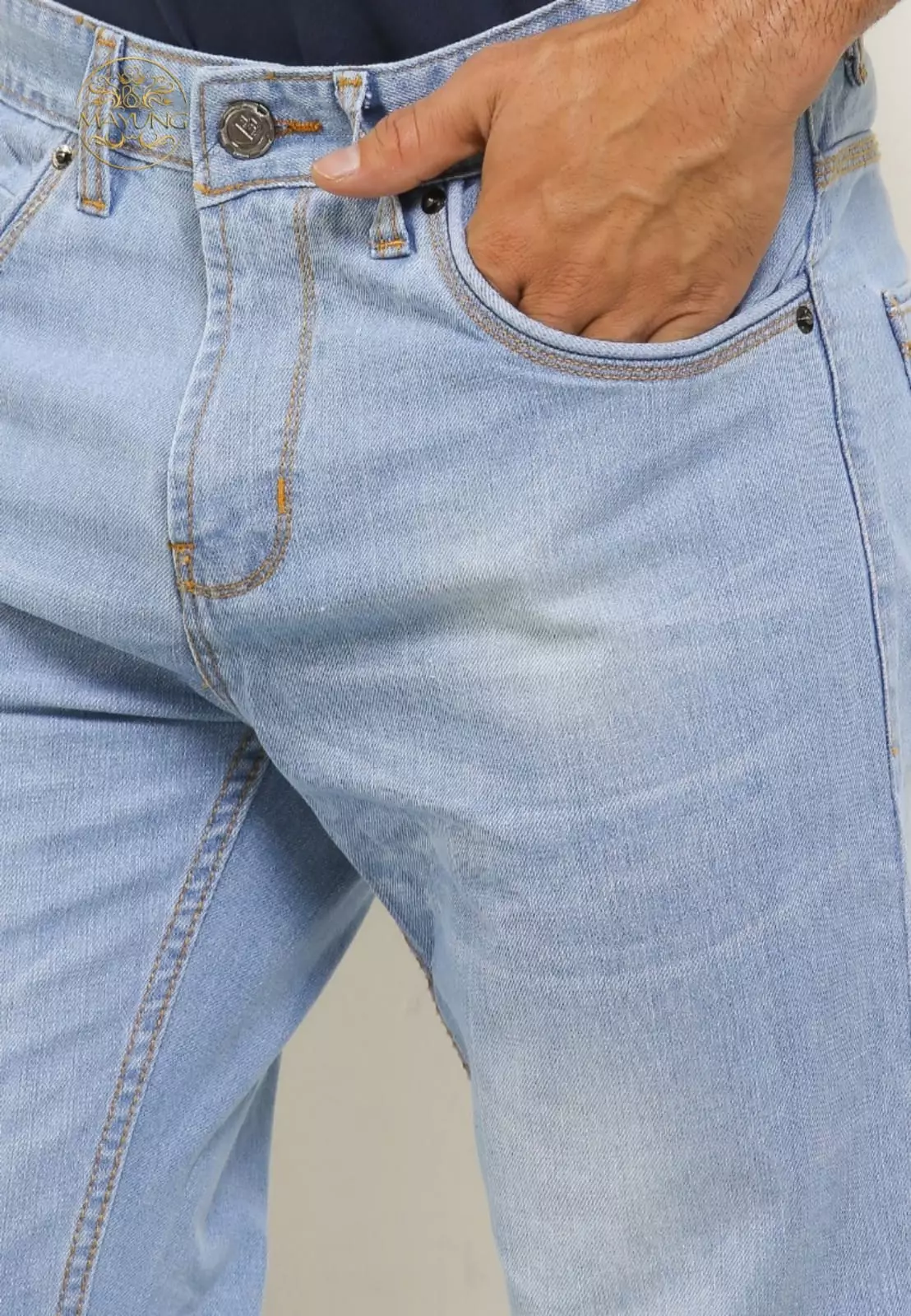 Celana Jeans Panjang Pria Reguler Fit Fashion Sky Blue Joe