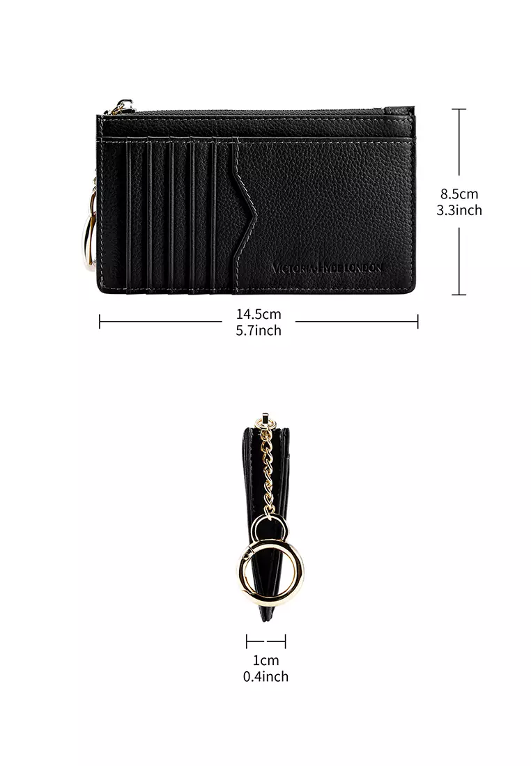 Amilie 卡包 真皮环扣小号拉链卡包 10+卡位-黑色