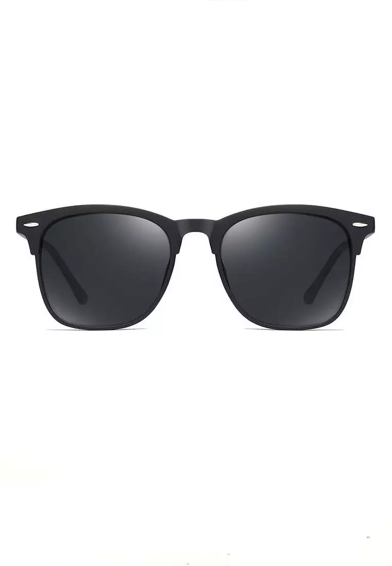 Derian Kacamata Frame Classic Polarized Unisex Sunglasses UV400 Material Plastic ORIGINAL - Black