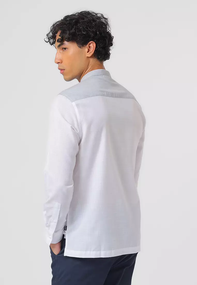 Kemeja Koko Pria Lengan Panjang FARABI WHITE Baju Muslim Pria